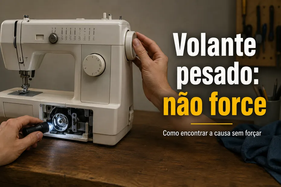 Volante da máquina de costura pesado: como encontrar a causa sem forçar