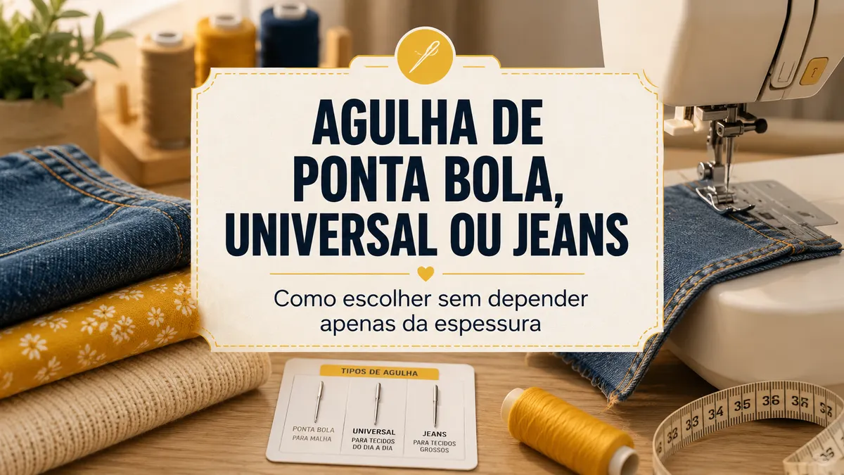 Agulha ponta bola, universal ou jeans: como escolher para cada tecido